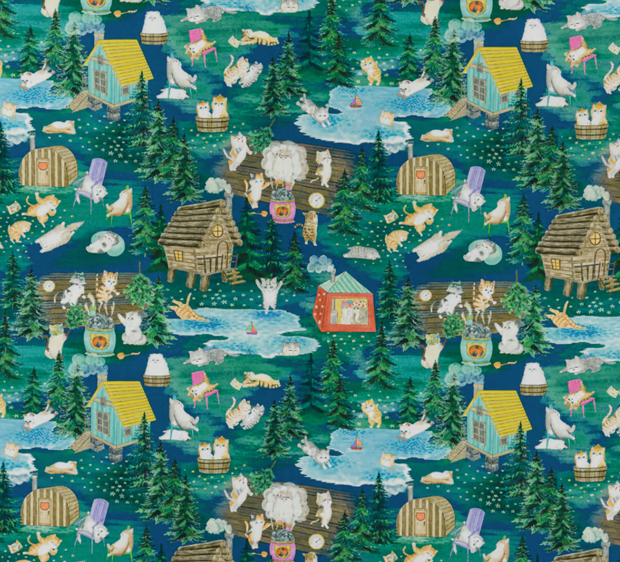 Japanese Lawn cotton - sauna - Fabric22 8th Collection - half a metre