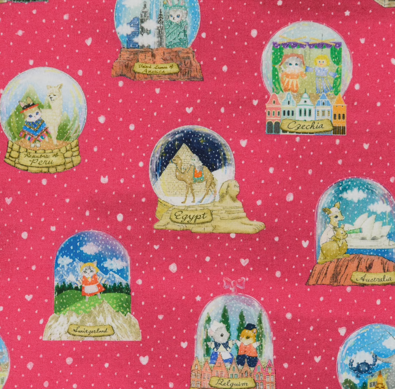 Japanese Lawn cotton - magical snow globes - Fabric22 8th Collection - half metre