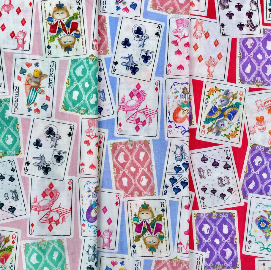 Japanese Lawn cotton -trump cards - Fabric22 7th Collection - half a metre