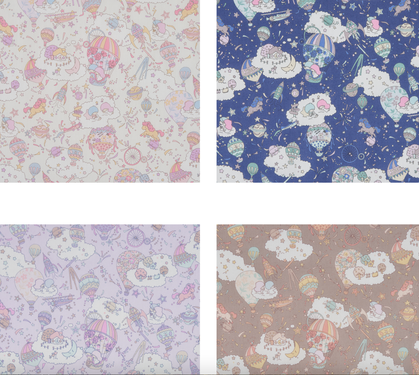 LIBERTY FABRICS CAPSULE COLLECTION MY MELODY & LITTLE TWIN STAR SS25 - Sky High Stars