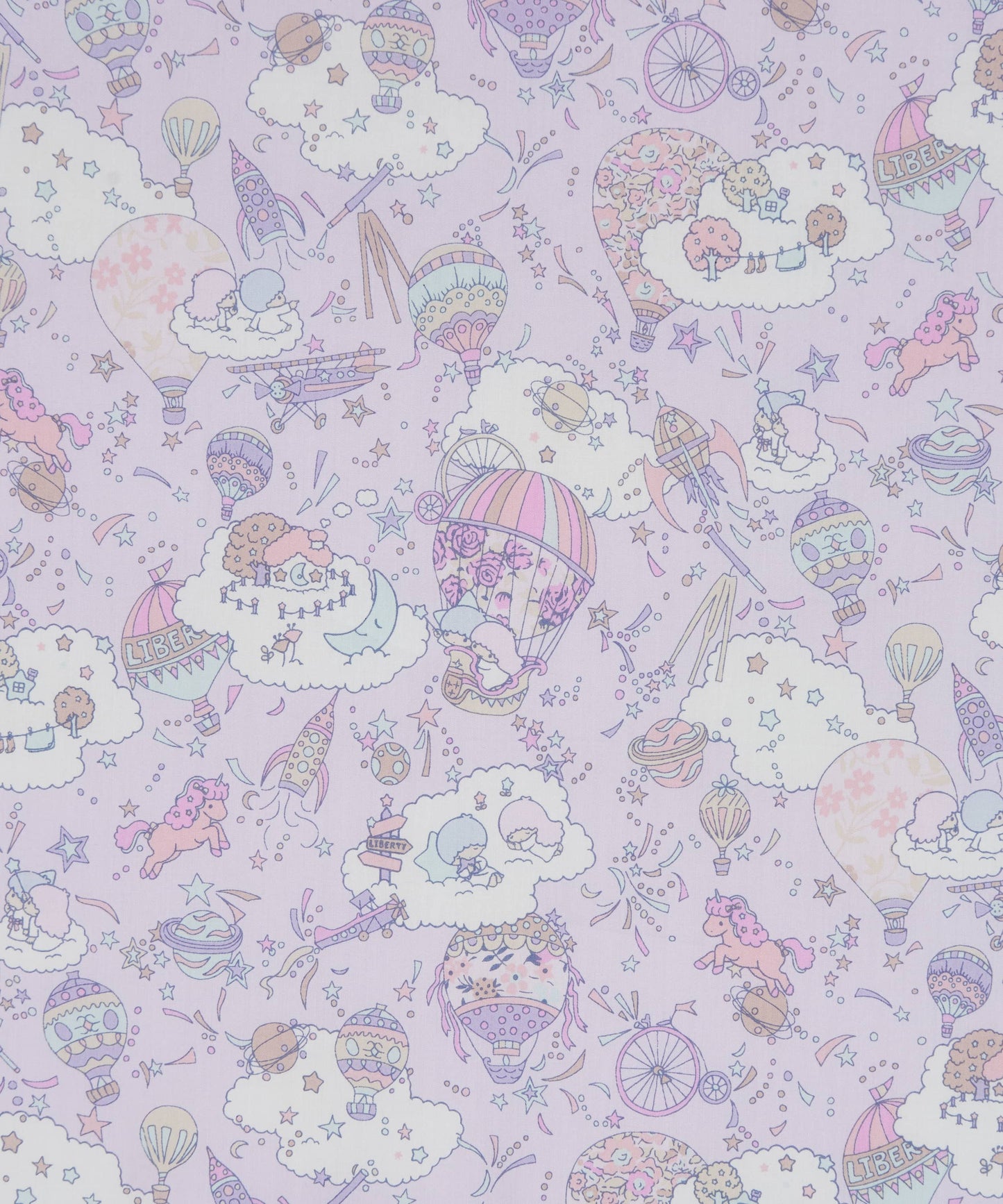 LIBERTY FABRICS CAPSULE COLLECTION MY MELODY & LITTLE TWIN STAR SS25 - Sky High Stars