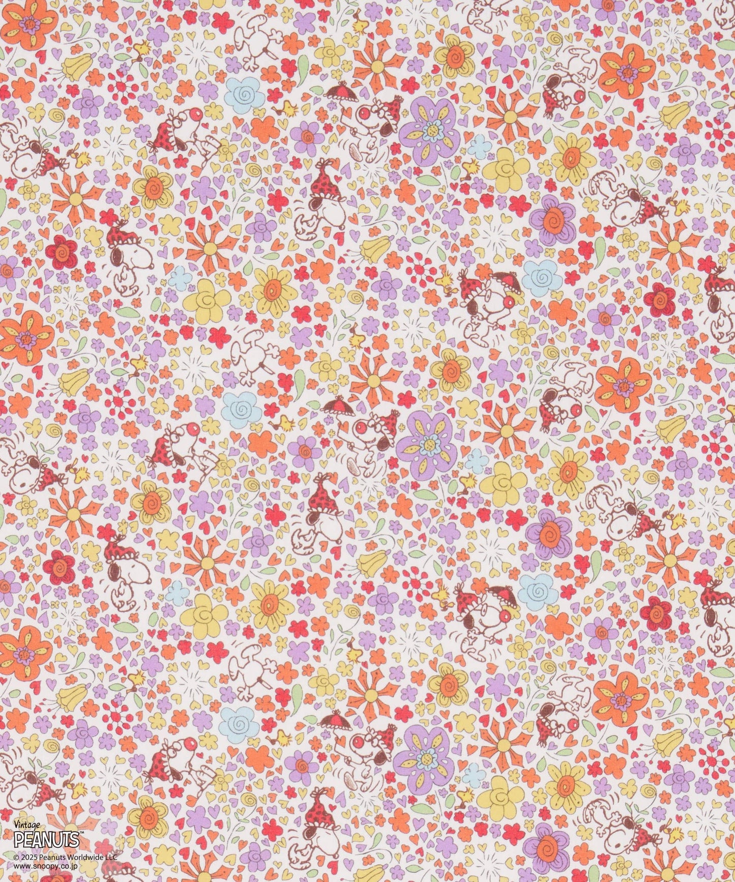 Peanuts x Liberty Fabrics Collection Vol.2 - Bespoke Floral Delight (orange/purple mix)