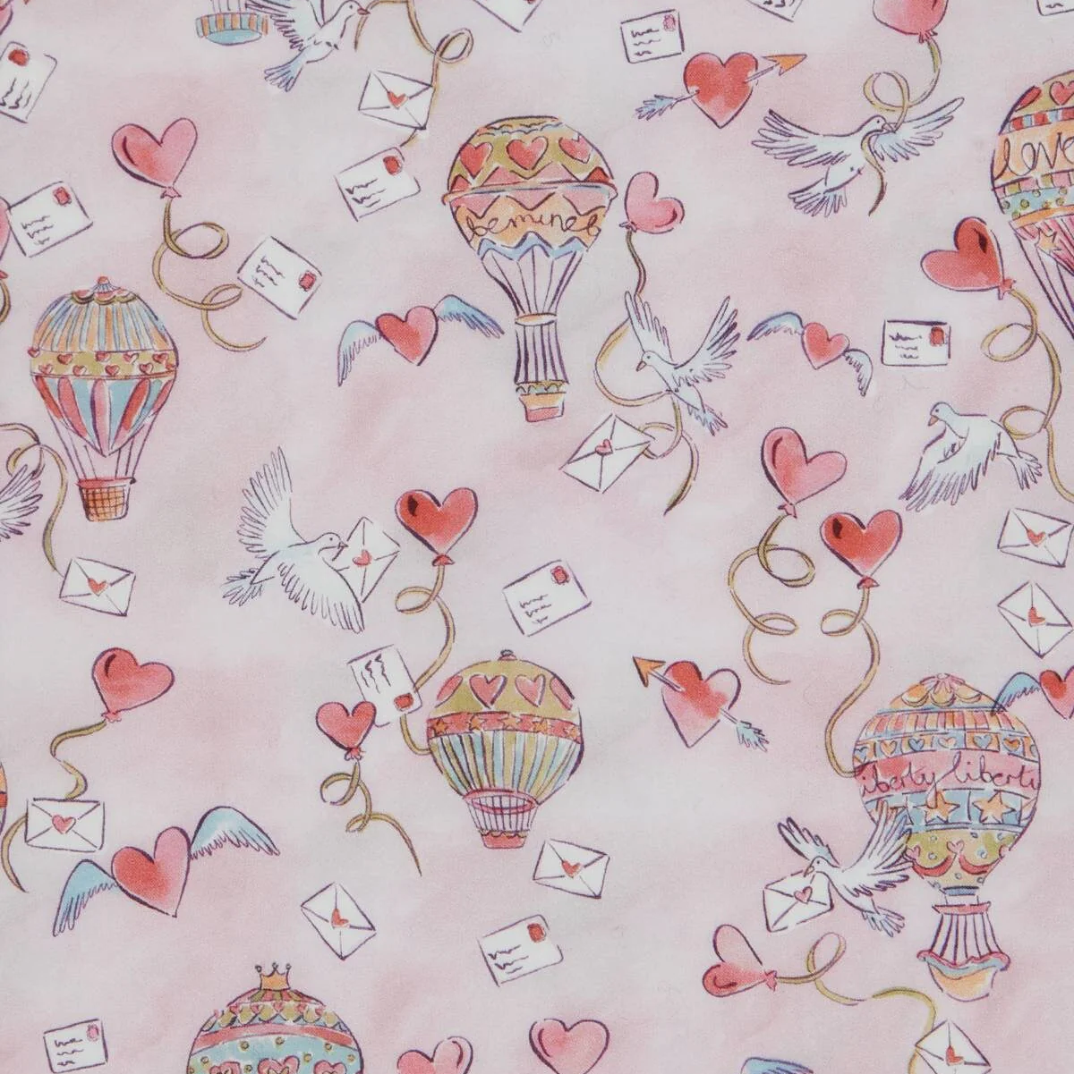 40% off Metre Sale - Liberty Japan - Love is in the air - pink