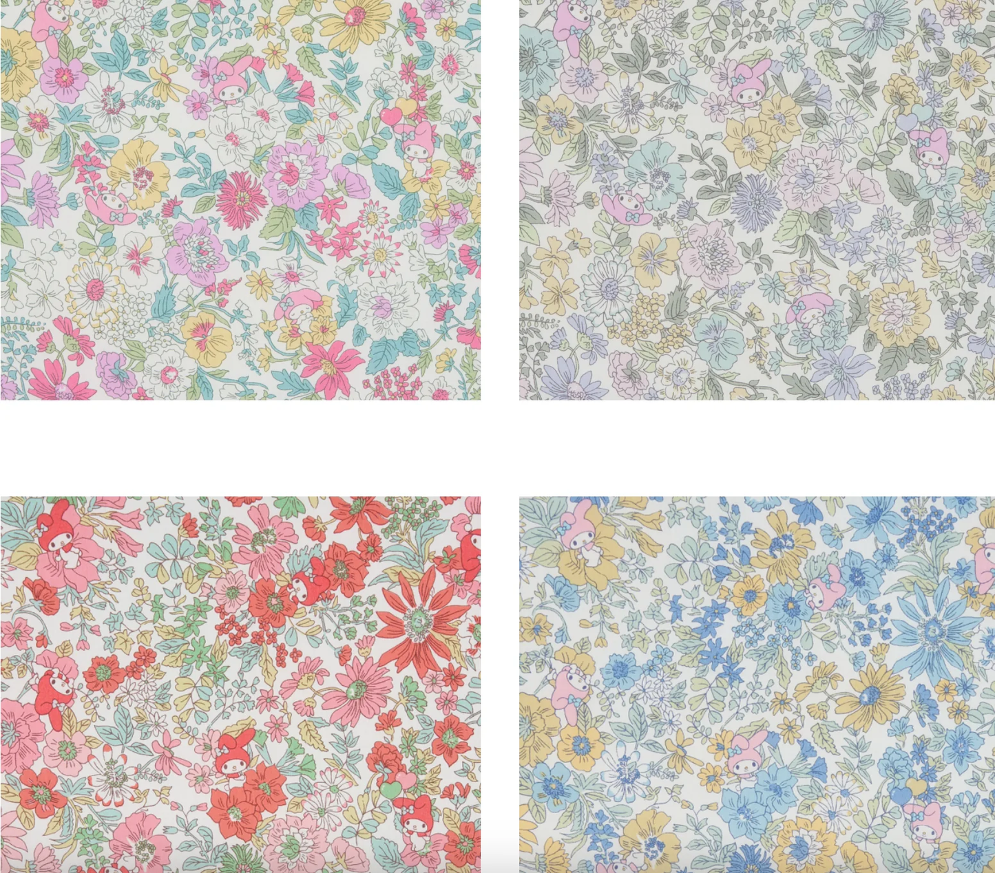 LIBERTY FABRICS CAPSULE COLLECTION MY MELODY & LITTLE TWIN STARS SS25 - Emily Song - Mini Set of 4