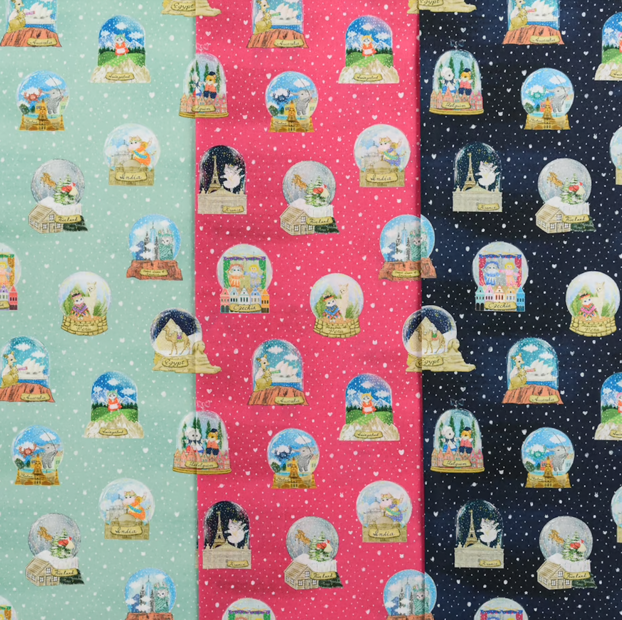 Japanese Lawn cotton - magical snow globes - Fabric22 8th Collection - half metre