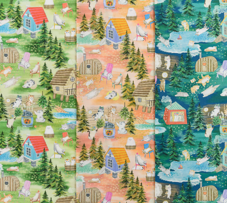 Japanese Lawn cotton - sauna - Fabric22 8th Collection - half a metre