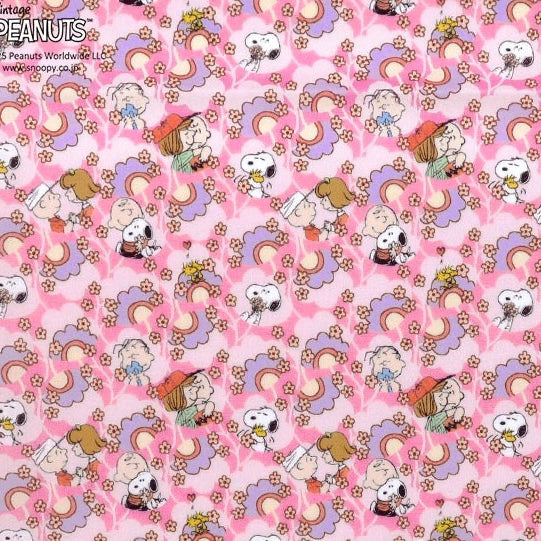 Peanuts x Liberty Fabrics Collection Vol.2 - J25E - Bespoke Friendship Blooms (pink mix)