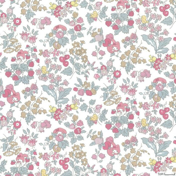 Liberty of London - 2021 S/S - Nancy Orchard - My Melody - 3P -grey/pink mix - fat quarter