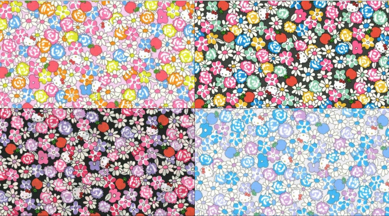 Liberty Japan x Hello Kitty 50th Anniversary - Apple Picking - fat quarter