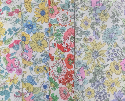 LIBERTY FABRICS CAPSULE COLLECTION MY MELODY ＆ LITTLE TWIN STARS SS25 - Emily Song - Mini Set of 4