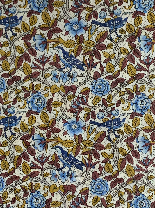 Liberty Japan -  Strawberry Tree - blue/brown mix - fat quarter