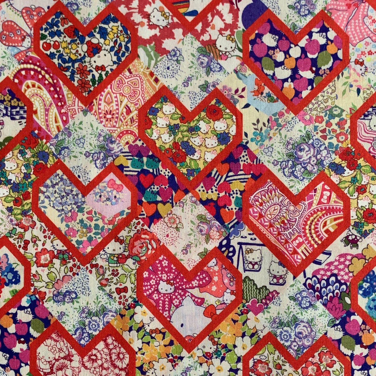 Liberty Japan -  metre sale - Hello kitty (red hearts)