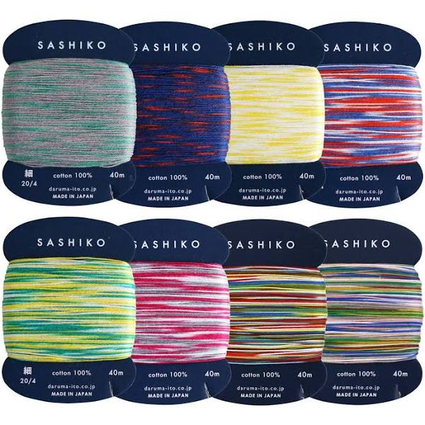 Daruma Sashiko Thread Card - 2, 3 and multi colour stories