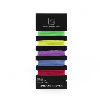 NEON Embroidery Floss Set (No. 25) - 3m x 5 colours