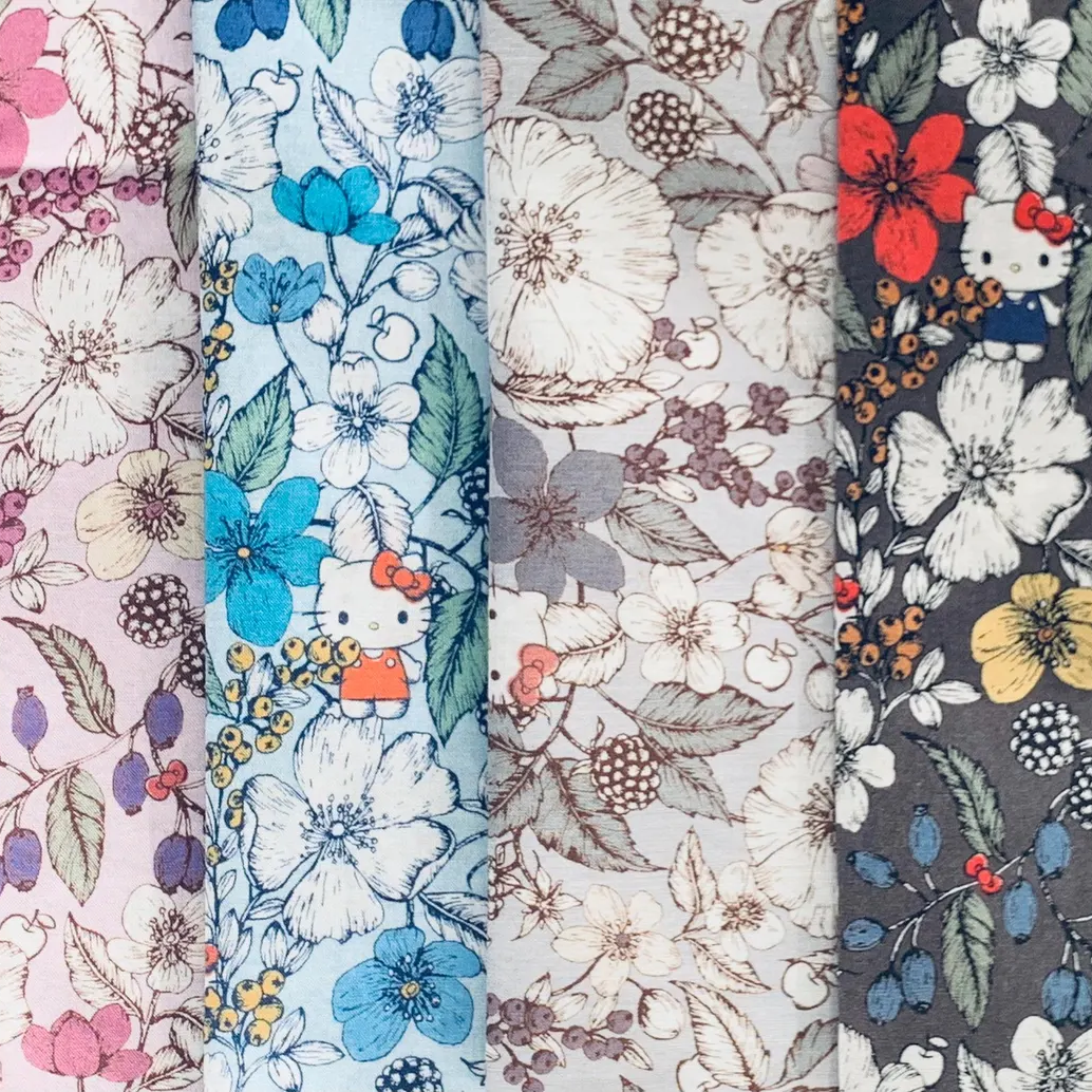 Liberty Japan x Sanrio Characters Collaboration - Bespoke Bramble Blooms - mini set of 4 (25x25cm)