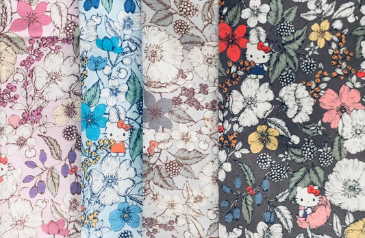 Liberty Japan x Sanrio Characters Collaboration - Bespoke Bramble Blooms - mini set of 4 (25x25cm)