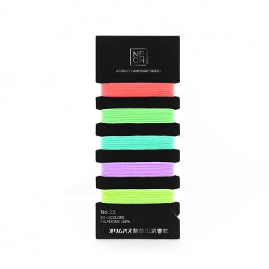 NEON Embroidery Floss Set (No. 25) - 3m x 5 colours