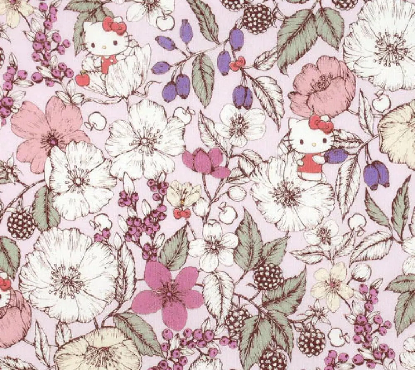 Liberty Japan x Sanrio Characters Collaboration - Bespoke Bramble Blooms - mini set of 4 (25x25cm)