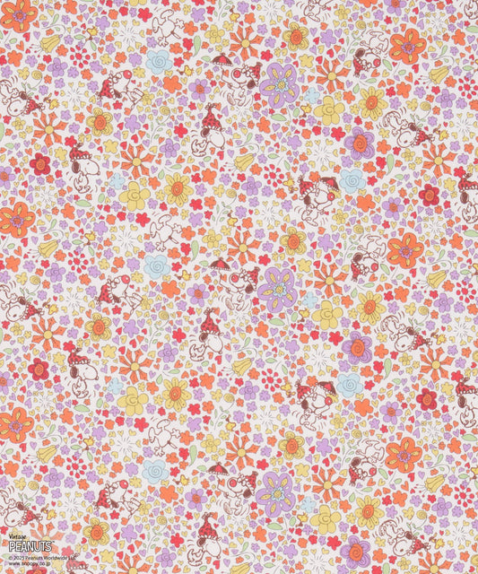 Peanuts x Liberty Fabrics Collection Vol.2 - Bespoke Floral Delight (orange/purple mix)