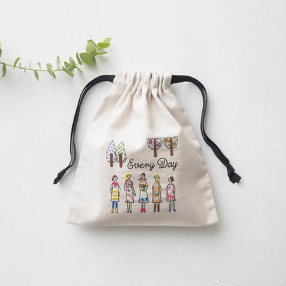 Mini Drawstring Pouch - Embroidery Kit