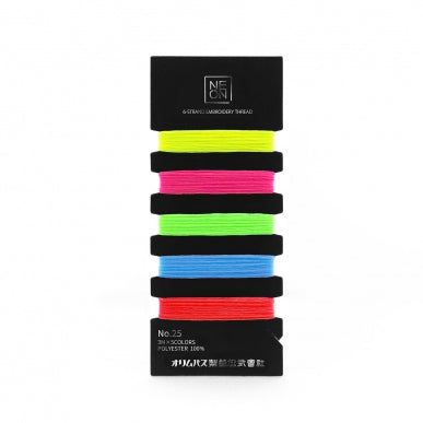 NEON Embroidery Floss Set (No. 25) - 3m x 5 colours