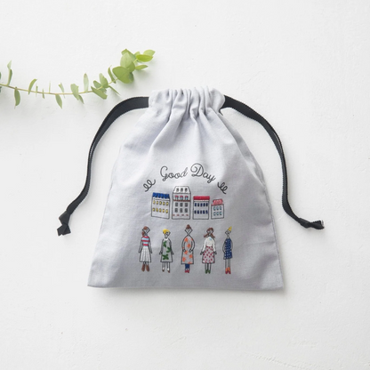 Mini Drawstring Pouch - Embroidery Kit