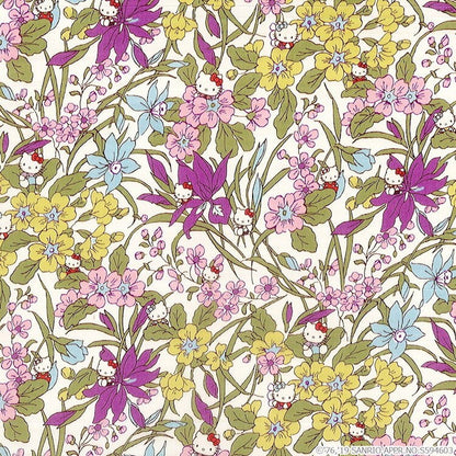 Hello kitty x liberty - 45th Anniversary - Floral Harvest - J19C - Purple, pink, green and blue - fat quarter