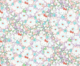 hello kitty x liberty art fabric - Floral heart j21a - grape- fat quarter -