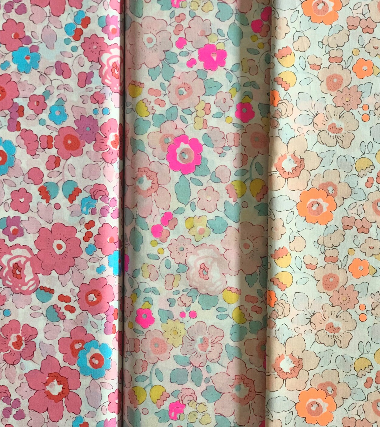 Liberty - Bespoke Betsy - hibiscus, pink gerbera, and marigold - fat quarter