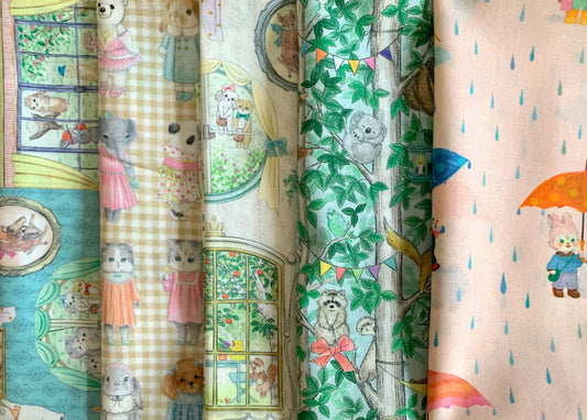 Fabric 22 Japanese Designer Fabric set of 5  -